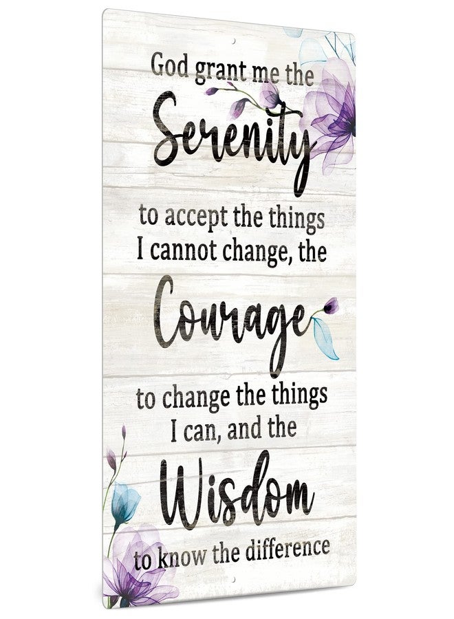 Putuo Decor Serenity Prayer Sign, Inspiraional Quotes Christian Wall Art, Gift for Women, 12x8 Inches Metal Sign - Image 1